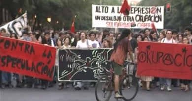 Fotografia de una manifestación por la okupación