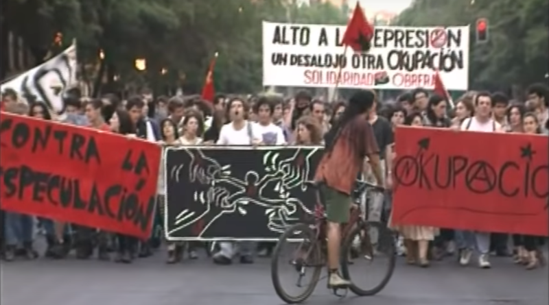 Fotografia de una manifestación por la okupación